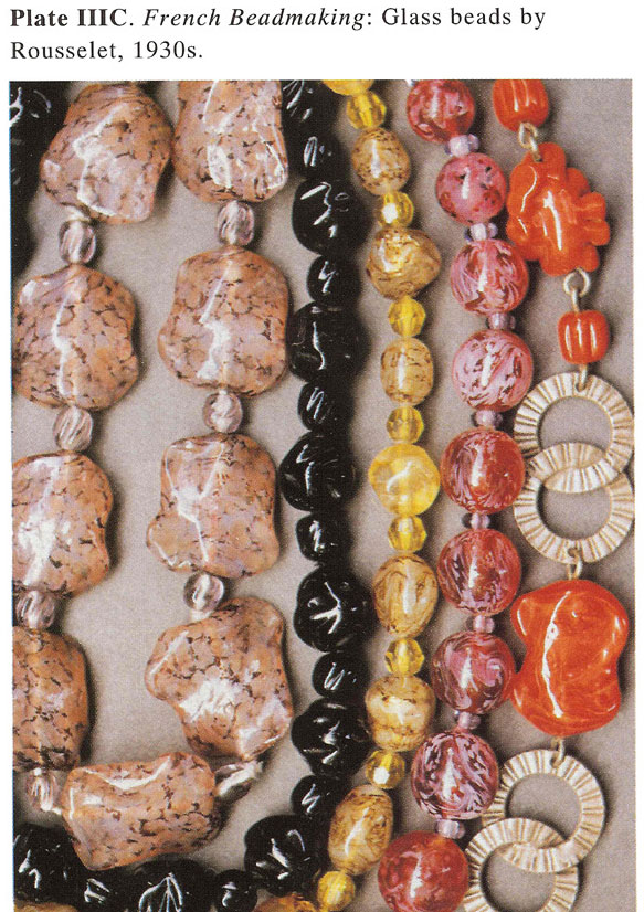 Plate IIIC French Beadmaking: Glass beads by Rousselet, l 930s.