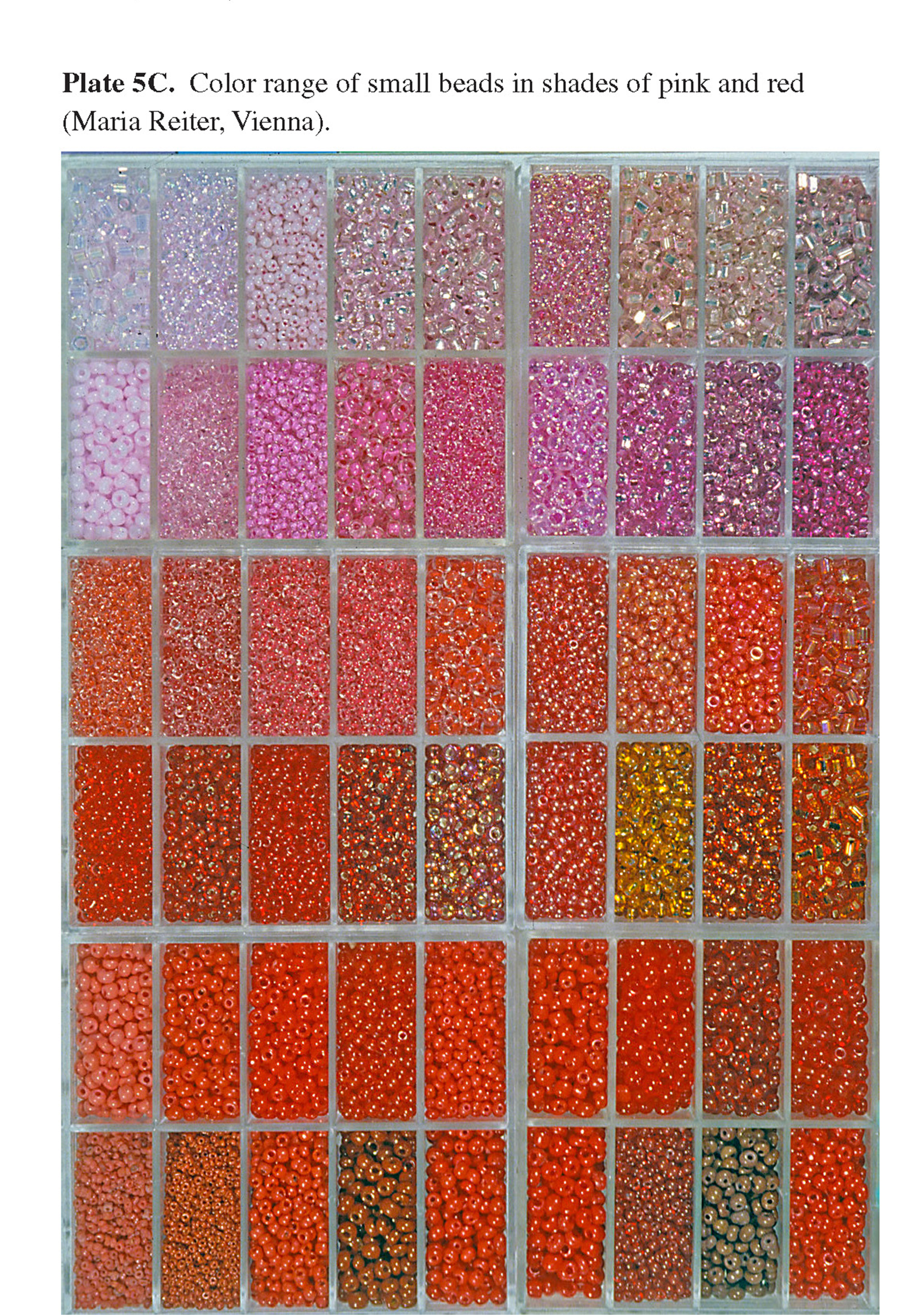 Plate 5C Color range of small beads in shades of pink and red (Maria Reiter, Vienna).
