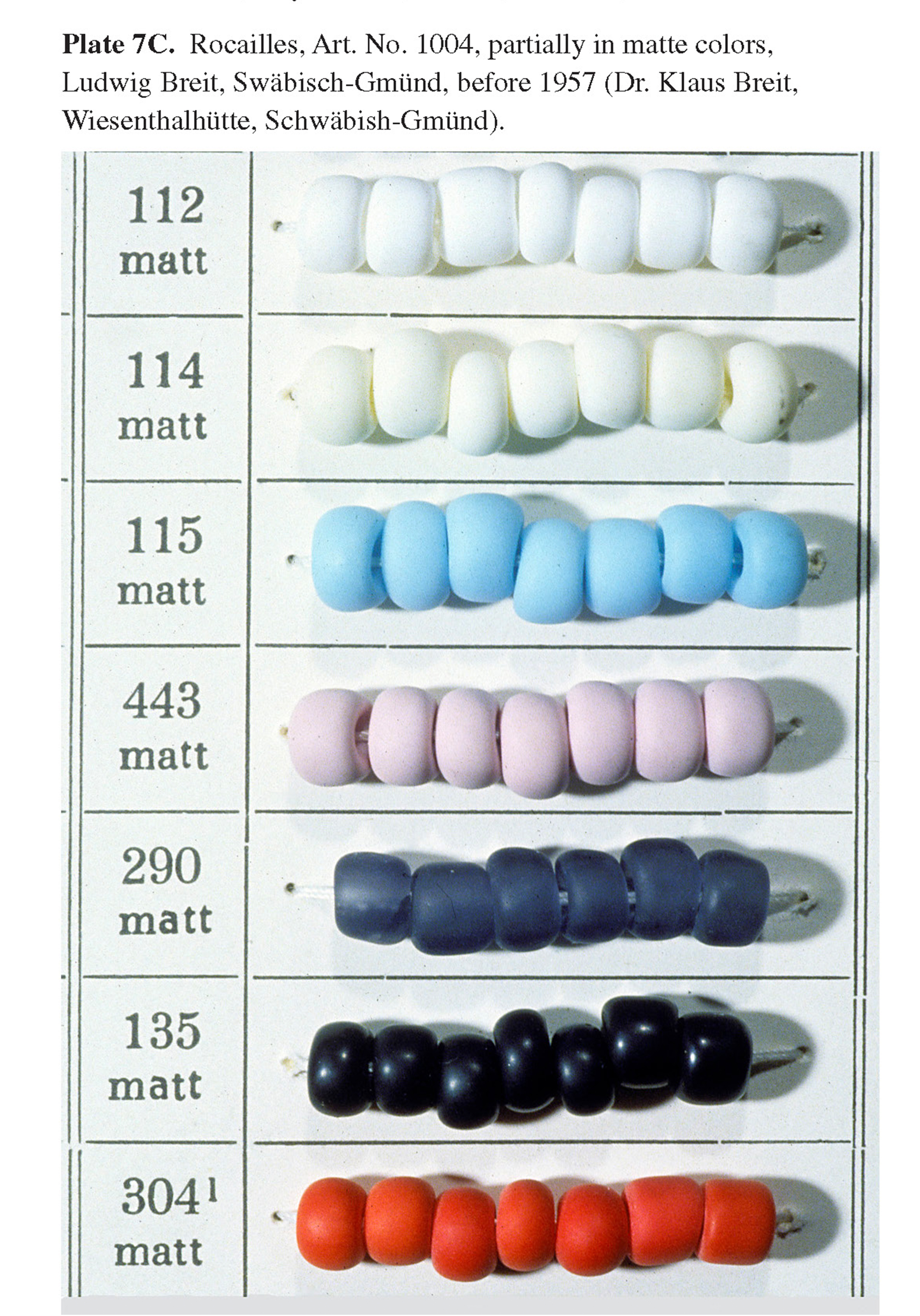Plate 7C Rocailles, Art. No. 1004, partially in matte colors, Ludwig Breit, Swäbisch-Gmünd, before 1957 (Dr. Klaus Breit, Wiesenthalhütte, Schwäbish-Gmünd). 