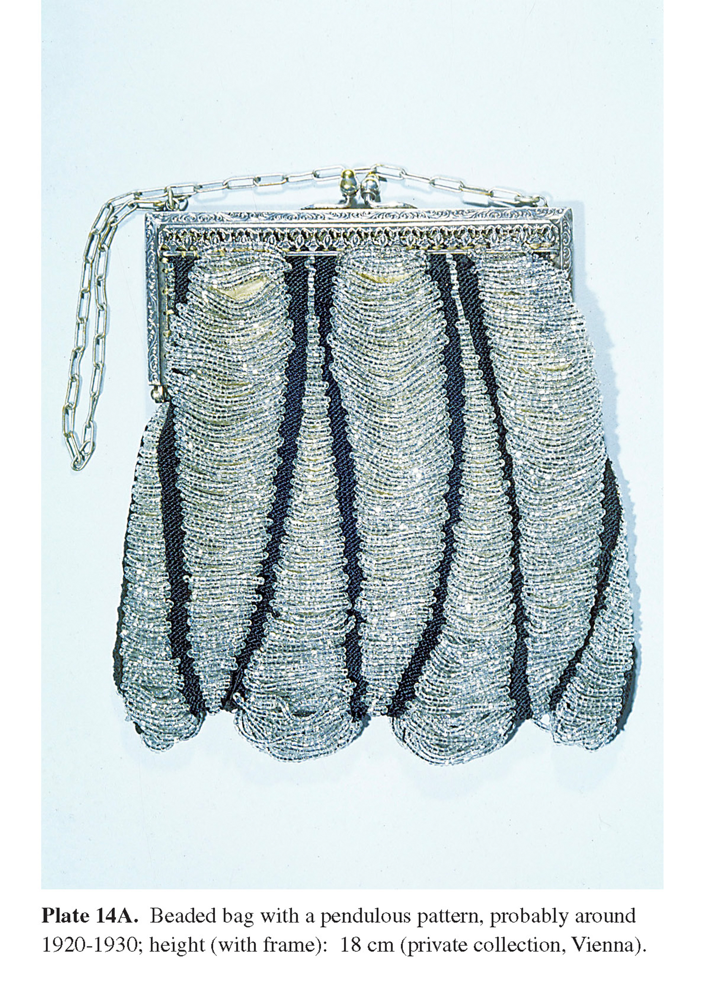 Plate 14A Beaded bag with a pendulous pattern, probably around 1920-1930; height (with frame): 18 cm (private collection, Vienna).